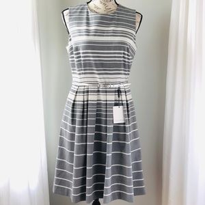 **NWT**CALVIN KLEIN CLASSIC GREY STRIPED DRESS